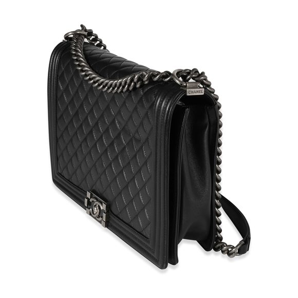 Chanel Black Quilted Lambskin Large Boy Bag - Picture 2 of 8